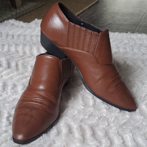 Vintage Sam & Libby Western Shoe Booties Slip On - Picture 1 of 7